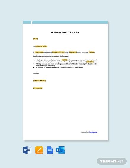 A new employee form can help your organization easily collect key information from your employees: FREE Sample Guarantor Letter for Job Template - Word (DOC ...