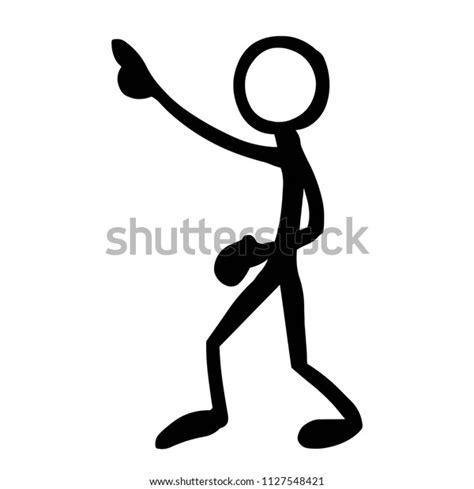 Stick Figure Pointing Stock Vector Royalty Free 1127548421