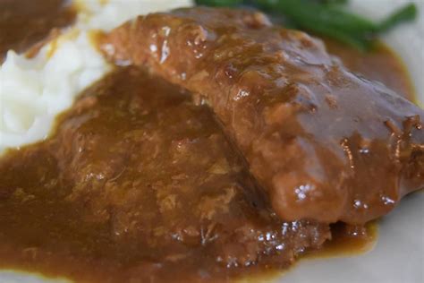Directions salt and pepper the steak to your liking, then dredge in the flour. Crock Pot Country Steak with Gravy | Soulfully Made