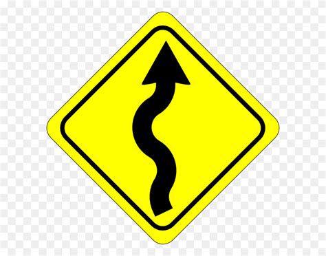 Curvy Road Ahead Sign Clip Art Free Vector Slippery Clipart
