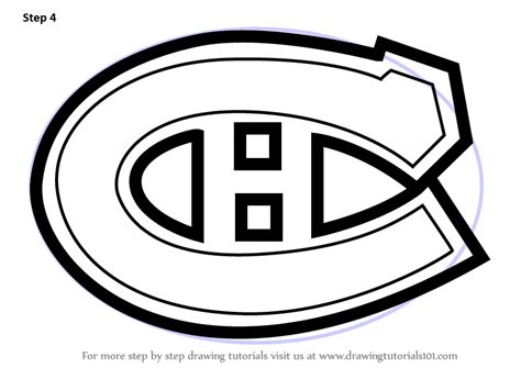 learn   draw montreal canadiens logo nhl step  step drawing tutorials