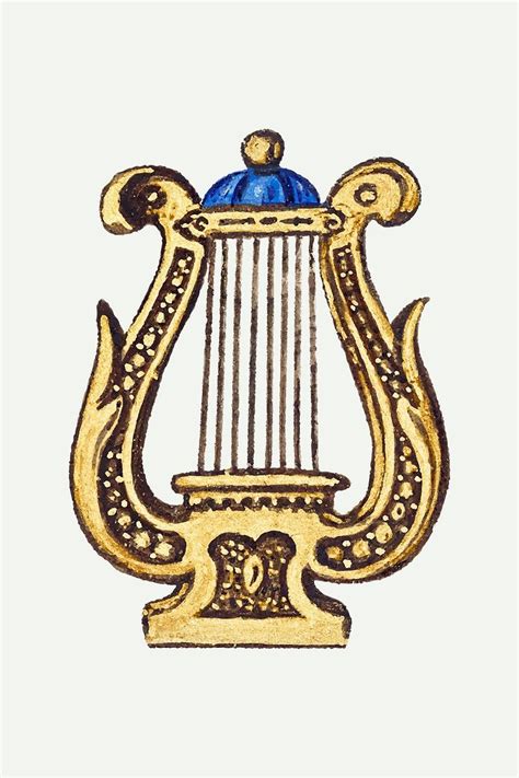Download Premium Vector Of Gold Harp Music Instrument Vector By Max
