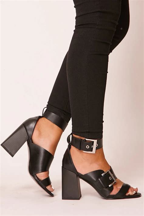 yasmine black buckle block heel sandal heels block heels sandal sandals heels