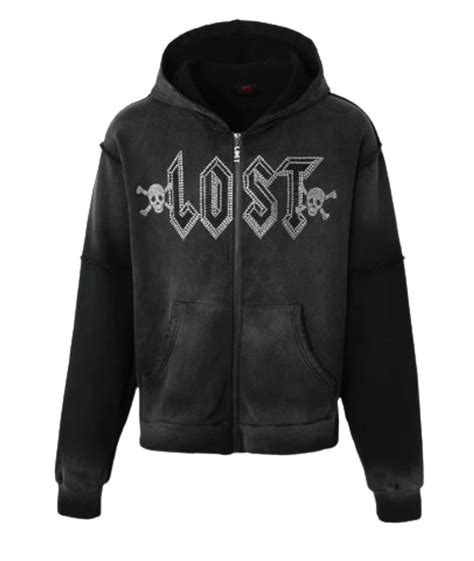Lost Intricacy Black Washed Zip Up Hoodie Whats On The Star