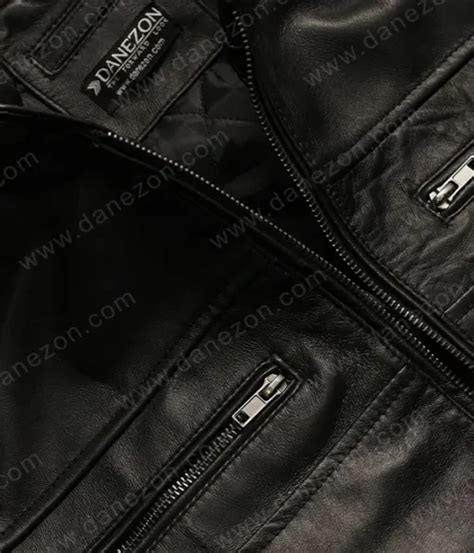 Black Johnson Style Real Mens Leather Jacket Danezon