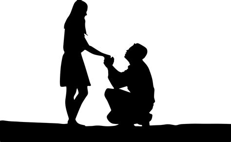 Clipart Marriage Proposal Silhouette