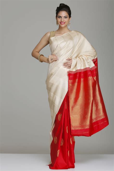 Beige And Maroon Hhand Woven Pure Silk Patli Pallu Kanjivaram Saree With Real Zari Pure Silk