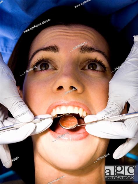 Woman Having Dental Examination Stock Photo Picture And Royalty Free