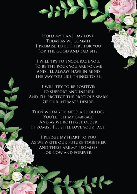 Wedding Poem Art Print Printable Hold My Hand My Love By Ms Etsy
