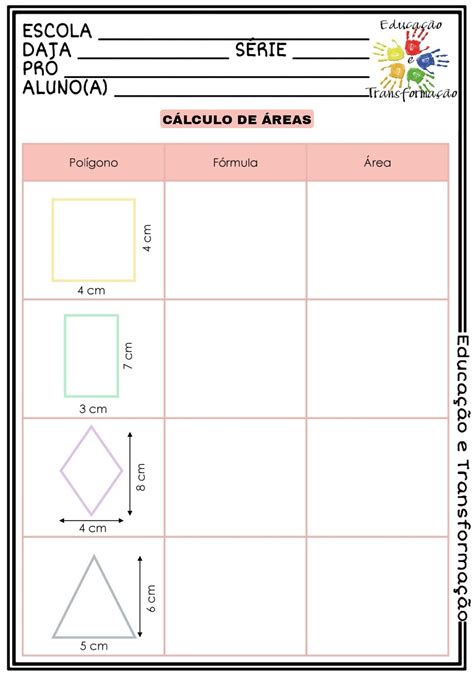 Atividades Areas De Figuras Planas