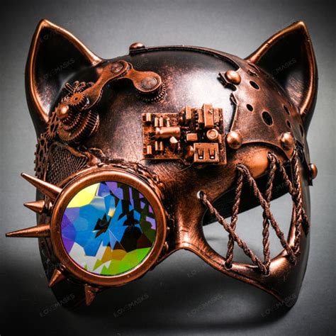 Steampunk Goggles Gatto Cat Venetian Mask Masquerade Steampunk