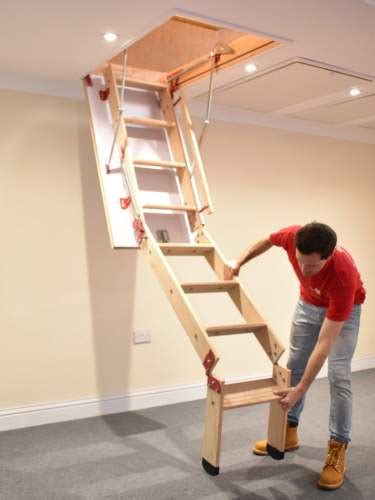 grand wooden loft ladder in uk bps access solutions