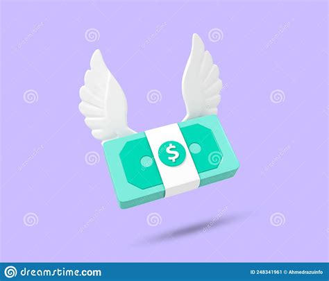 Flying Money 3d Icon Flying Cash Symbol Dollar With Wings Money With