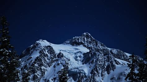 3840x2160 Snow Capped Mountains During Night Time 5k 4k Hd 4k