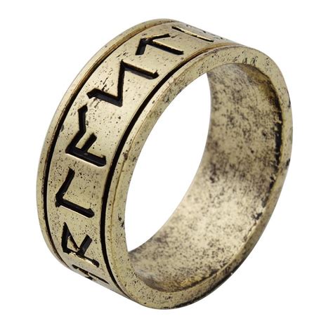 Vintage Norse Viking Rune Ring Norse Letter Rune Runic Signet Jewelry