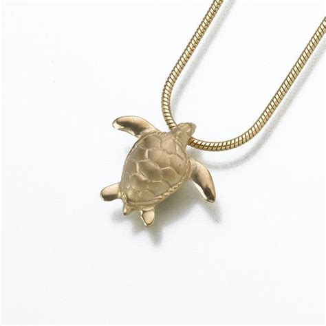 K Gold Sea Turtle Pendant Turtle Pendant Gold Cremation Jewelry