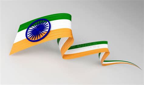 3d Flag Of India 3d Shiny Waving Flag Ribbon Isolated On White