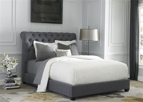 Dark Gray Upholstered Queen Sleigh Bed From Liberty 250 Br21hu 150