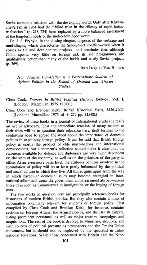 Book Review Chris Cook Sources In British Political History 1900 51