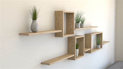 Wall Shelf Ideas Oiled Oak Square Shelves Rectangle Shelf And Floating