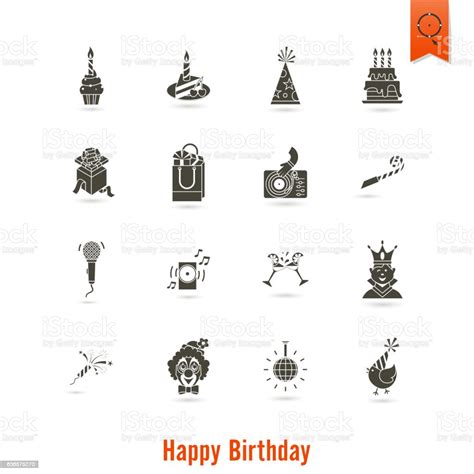 Happy Birthday Icons Set Stock Illustration Download Image Now