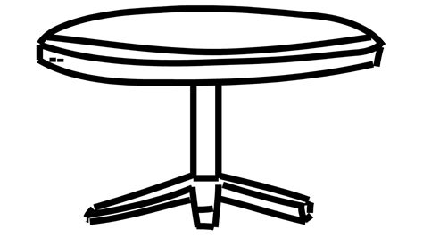 Round Table Line Drawing Illustration Animation With Transparent