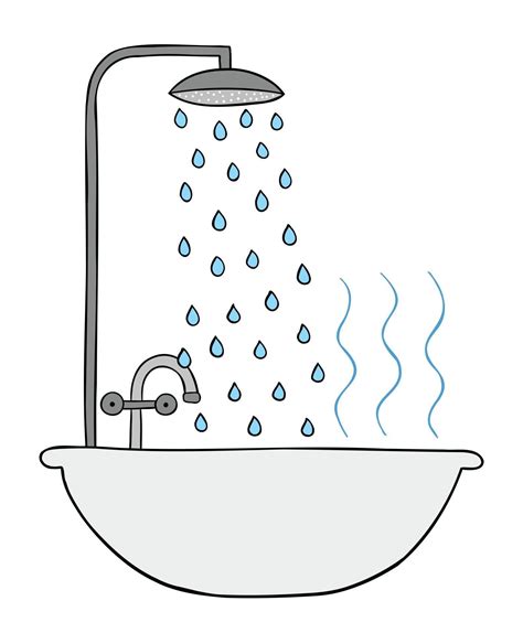 Ilustración De Vector De Dibujos Animados De Ducha Bañera Y Agua Caliente 2392573 Vector En Vecteezy