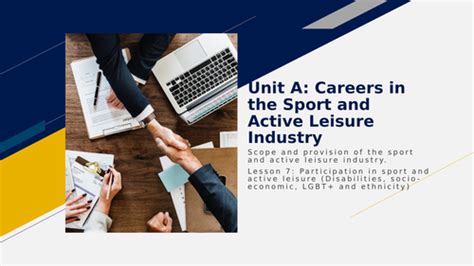 A Careers In The Sport And Active Leisure Industry 2019 Full Unit