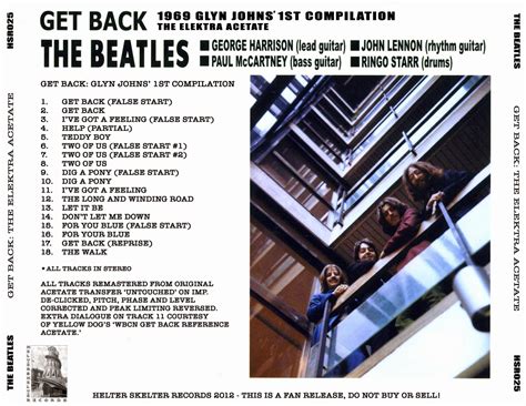 100 Greatest Bootlegs 25 Beatles Get Back Acetate 1969 Flac