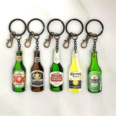 International Beer Keychain Beer Bottle Keychain Beer Lover Etsy