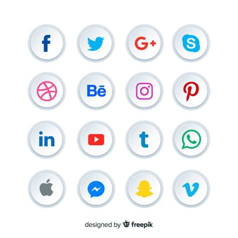 Rounded Social Media Icons Buttons Eps Vector Uidownload