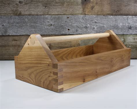 Wood Tool Box Elm Toolbox Wood Tote Tool Caddy Elm Box