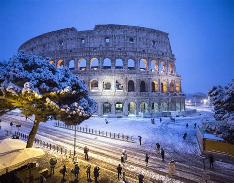 Snow In Italy Rare Snowfall Covers Rome In Pictures Weather News