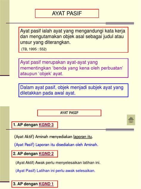 (b) pasukan pengakap telah mendirikan. Ayat Aktif & Pasif