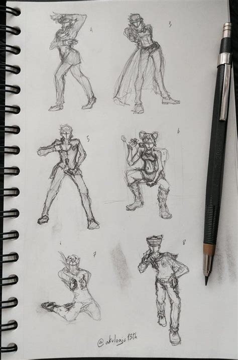 Fanart Tiny Jojos Pose Sketches From Memory Stardustcrusaders