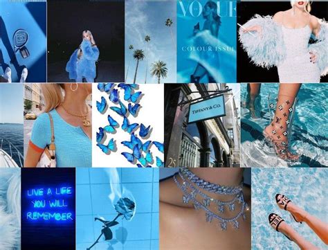Boujee Blue Aesthetic Wall Collage Kit Digital Download Etsy Blue