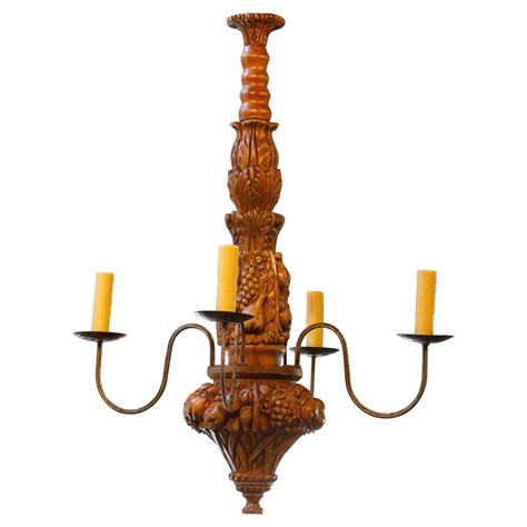 Antique Chandelier Hand Carved French Wooden Chandelier At 1stDibs