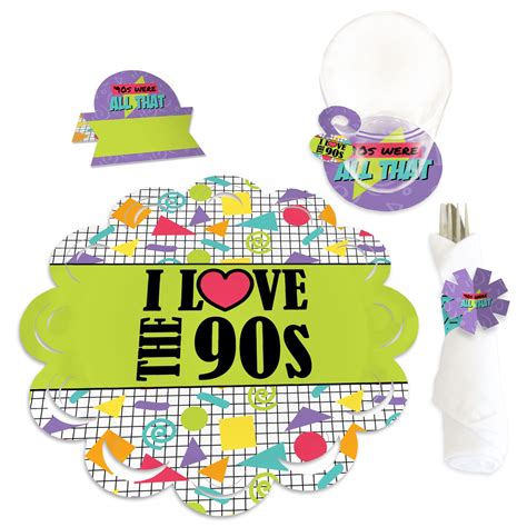 Big Dot Of Happiness 90s Throwback 1990s Party Paper Charger And Table Decorations
