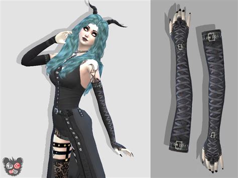 The Sims Resource Jaccburkes Gothic Fingerless Gloves Sims Sims 4