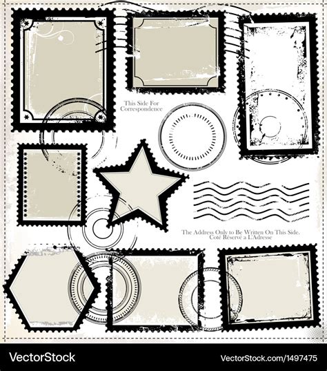 Set Of Post Stamp Symbols Royalty Free Vector Image
