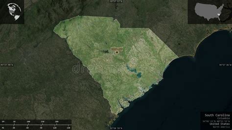 South Carolina United States Composition Satellite Stock