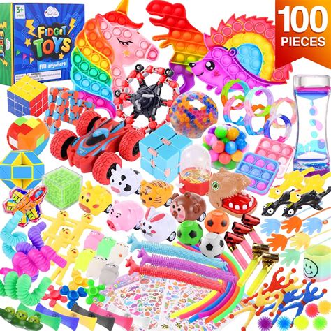 Buy Fidget Toy 100 Pack Big Pop Figetget Toys Set For Stress Relief Anti Anxiety Relaxing For