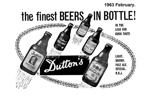 1963 February Duttons Beers In Bottle Advert Pale Ale Beer Duttons