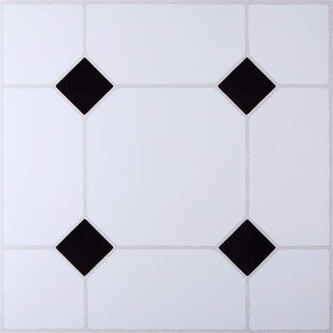 4 X Diy Self Adhesive Vinyl Floor Tiles Bathroom Kitchen Black And White