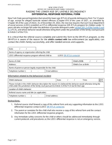 Form Ocfs 2210 Fill Out Sign Online And Download Printable Pdf New
