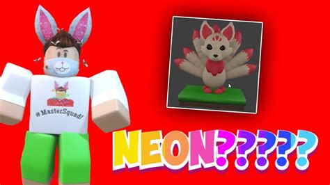 The Neon Kitsune Pet In Adopt Me Roblox Youtube