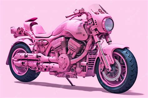 Premium Photo Pink Retro Custom Motorcycle On A Pink Background