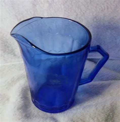VINTAGE 1930 S SHIRLEY Temple Hazel Atlas Co Cobalt Blue Glass Creamer