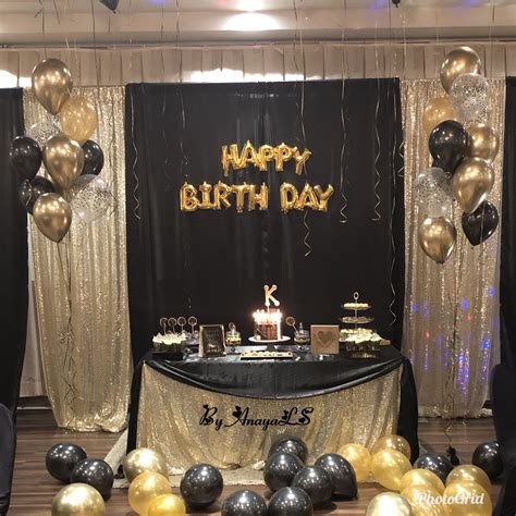 Black And Gold Birthday Decorations At Home Birthday Decorations