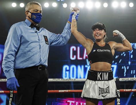 Kim Clavel Right Celebrates After Beating Natalie Gonzalez In Their Light Flyweight Fight Dur